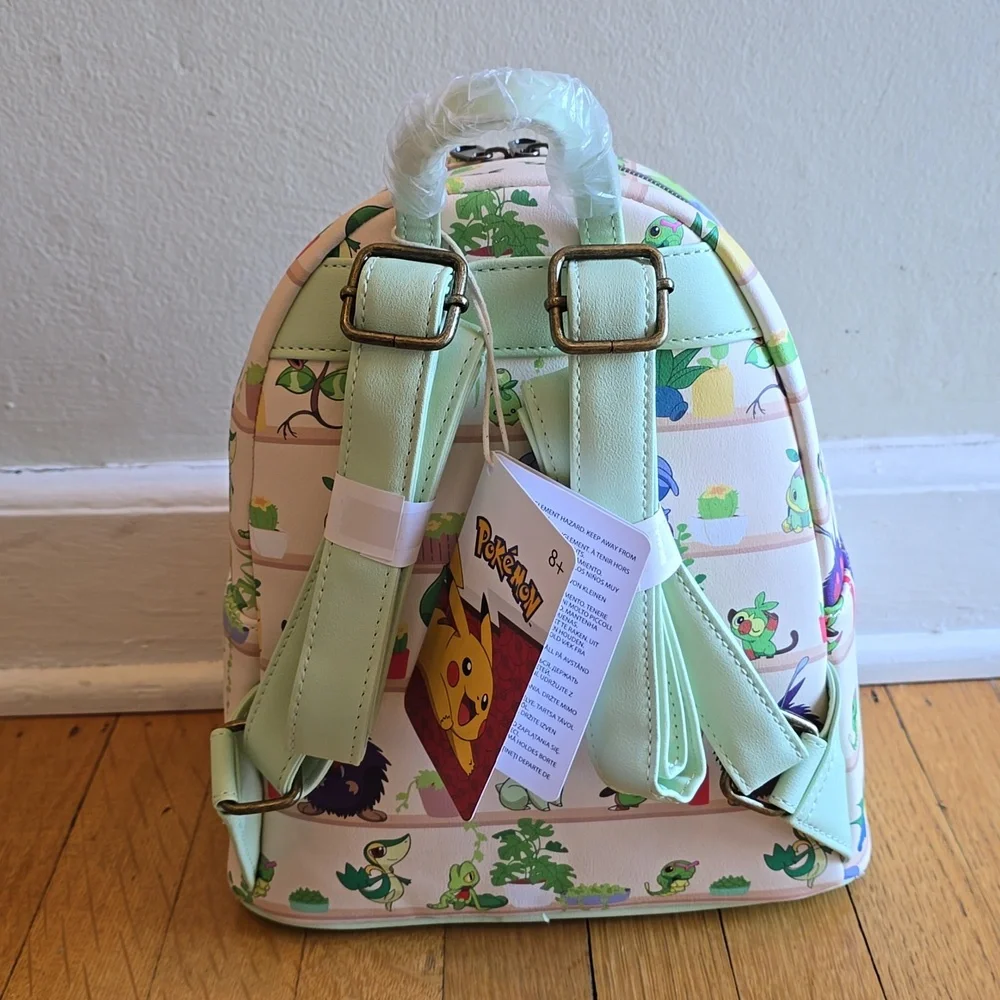 NWT, Loungefly Pokémon Plants Mini Backpack GameStop Exclusive - Picture 4 of 16